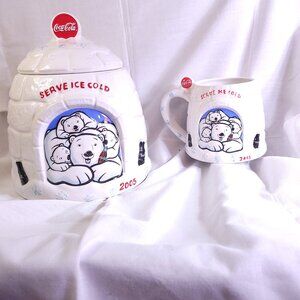Coke Igloo Cookie Jar and Mug